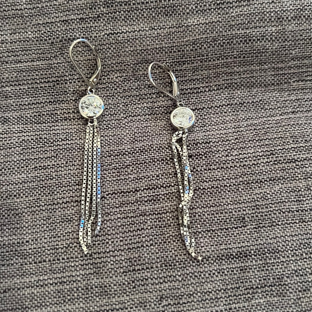 Fringe gem earrings